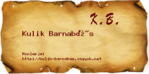 Kulik Barnabás névjegykártya