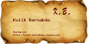 Kulik Barnabás névjegykártya