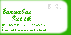 barnabas kulik business card